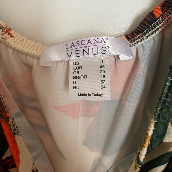 VENUS Cream Tropical Floral Maxi Dress with Green & Orange Print - Picture 3 of 3